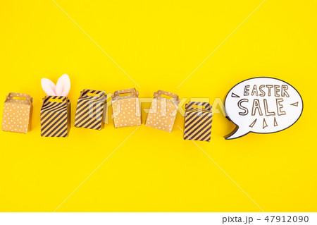 Creative Top view holiday Easter Sale Concept 47912090