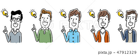 複数の男性：思いつく、アイデア 47912329