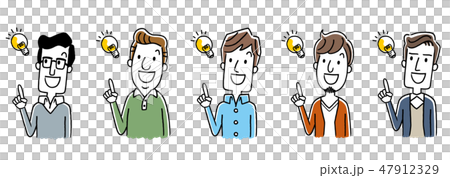 複数の男性：思いつく、アイデア 47912329