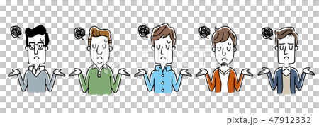 Multiple men: amazed, disappointed 47912332