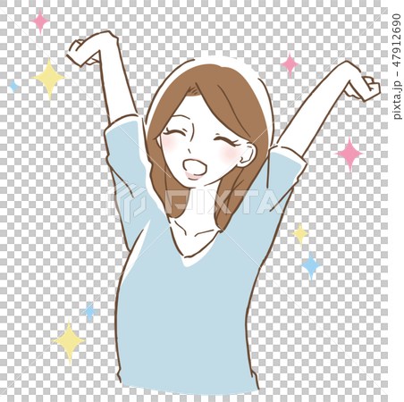 女性　背伸び 47912690