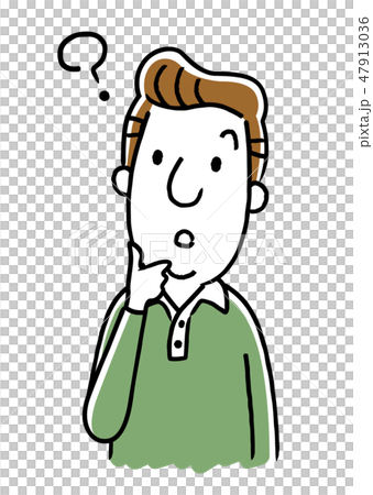 Middle-aged man: doubt, think Middle-aged man: doubt, think 47913036