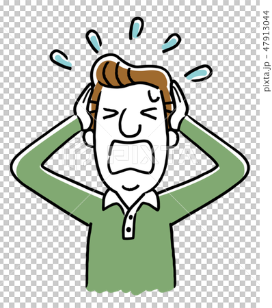 Middle-aged man: panic, confusion Middle-aged man: panic, confusion 47913044