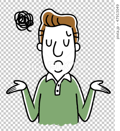 中年男性:困る、あきれる 中年男性:困る、あきれる 47913049