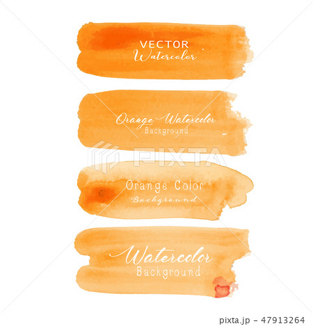 Orange brush stroke watercolor on white background 47913264
