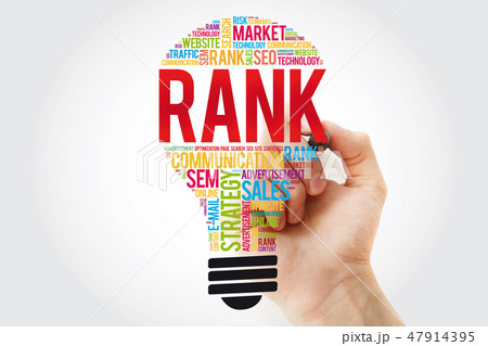 RANK bulb word cloud collage with marker RANK bulb word cloud collage with marker 47914395