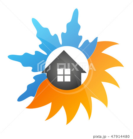 House heating and cooling vector House heating and cooling vector 47914480