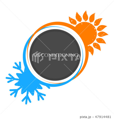 House heating and cooling the sun and snowflake 47914481