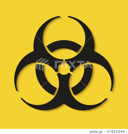 Biohazard dangerous sign isolated on yellow background. Vector illustration Biohazard dangerous sign isolated on yellow background. Vector illustration 47915044