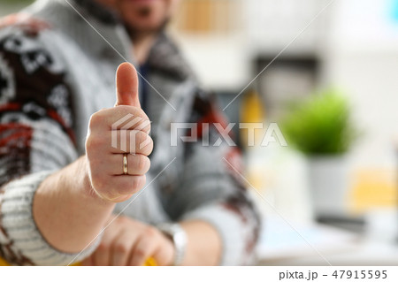 Male arm show OK or confirm during conference Male arm show OK or confirm during conference 47915595