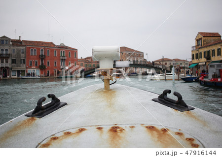 rusty metal boat grand canal venice italy perspect 47916144