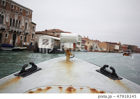 rusty metal boat grand canal venice italy perspect 47916145
