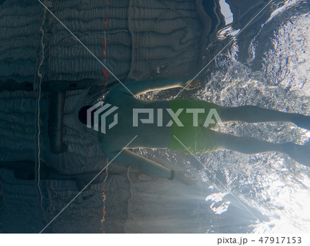 people swimming in pool view from the underwater people swimming in pool view from the underwater 47917153