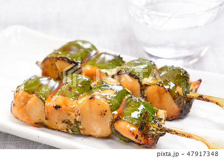 美味しい焼鳥、大葉巻串 47917348