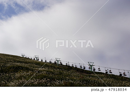 伊豆高原 大室山 大室山登山リフトの写真素材