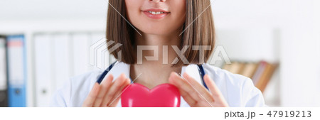 Female medicine doctor hands holding and covering 47919213