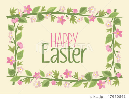 Easter frame with branches 47920841