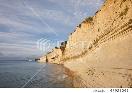 Beautiful coastline with cliffs in Corfu Beautiful coastline with cliffs in Corfu 47921041