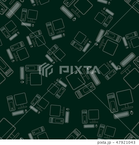 seamless pattern with desktop pc. computer print 47921043