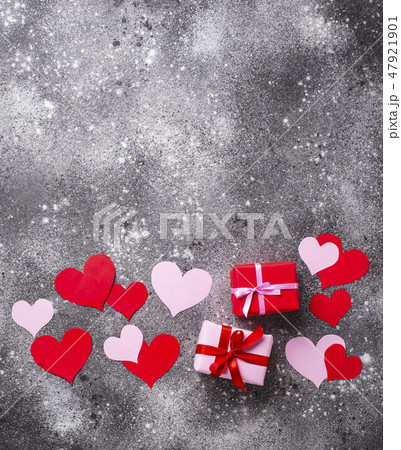 Valentines Day background with  hearts 47921901