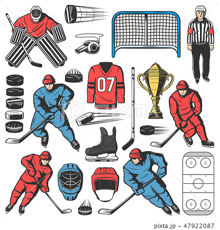 Ice hockey players outfit, team equipment 47922087