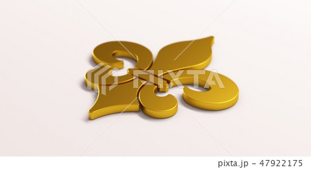 Mardi Gras Fleur-de-Lis Gold. 3D Render Illustration Mardi Gras Fleur-de-Lis Gold. 3D Render Illustration 47922175