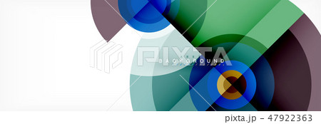 Minimal geometric circles and triangles abstract background, techno modern design, poster template 47922363