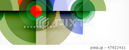 Round circles and triangles abstract background 47922431