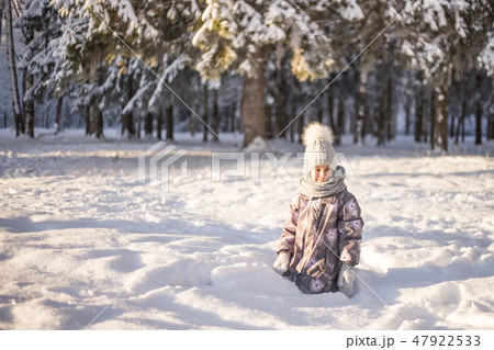 Healthy breath. Cold weather portrait Healthy breath. Cold weather portrait 47922533