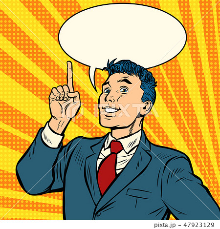 businessman smile index finger up gesture 47923129