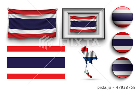 set of thailand flags collection isolated set of thailand flags collection isolated 47923758