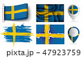 set of Sweden flags collection isolated 47923759