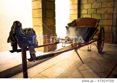 LISBON Coach Museum Exhibits of antique carriages. 47924506