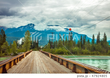 Bridge over the Kicking Horse River at Golden 47924805