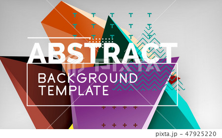 Abstract color triangles geometric background. Mosaic triangular low poly style 47925220