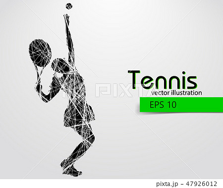 Silhouette of a tennis player. Silhouette of a tennis player. 47926012