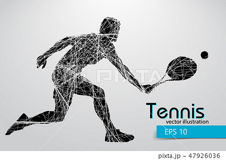 Silhouette of a tennis player. Silhouette of a tennis player. 47926036