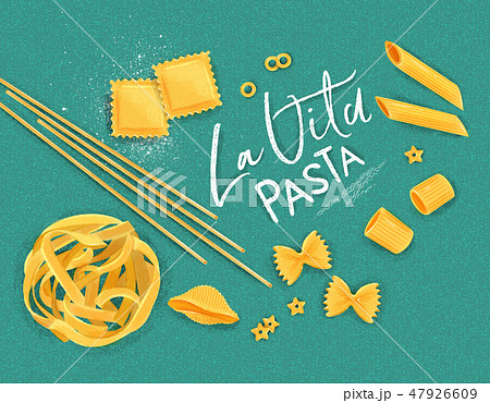 La vita pasta poster turquoise 47926609