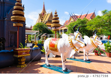 sculpture at Wat Preah Prom Rath Cambodia 47927598
