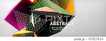 Dark color geometric abstract background, 3d shapes 47927614