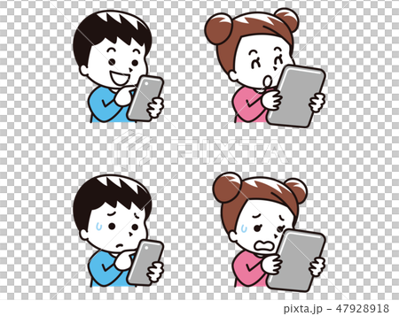 兒童使用智能手機和平板電腦 47928918