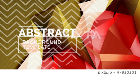 Color geometric abstract background, minimal abstraction design with mosaic style 3d shape 47930301