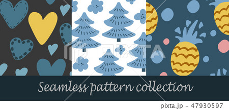 Floral seamless background set 47930597