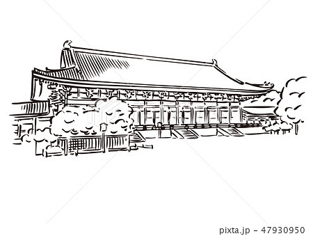 京都府京都市 平安神宮のイラスト素材
