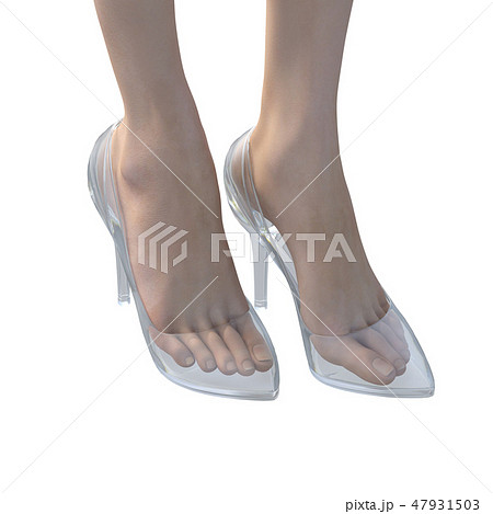 女性の足　パンプス　靴の中　perming3DCG リアルイラスト素材 47931503