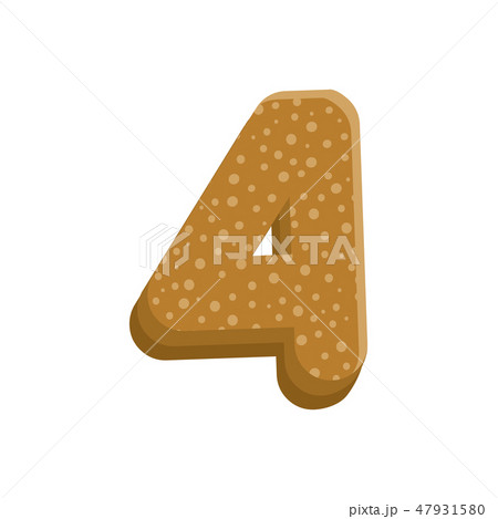クッキー ビスケット イラスト 数字 4 のイラスト素材