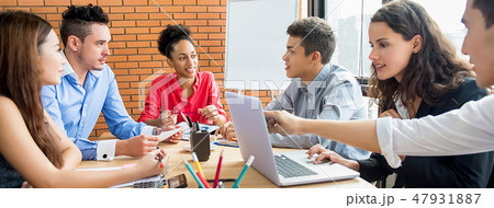 Group of multi-ethnic business team in a meeting Group of multi-ethnic business team in a meeting 47931887