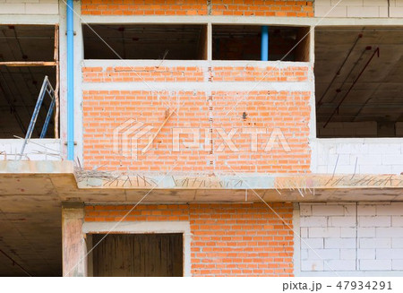 wall made brick construction site outside wall made brick construction site outside 47934291