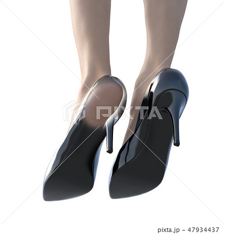 女性の足　パンプス　靴の中　perming3DCG リアルイラスト素材 47934437
