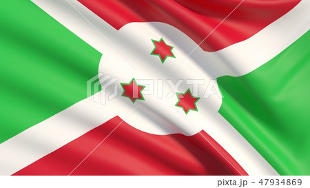Flag of Burundi. Waved highly detailed fabric texture. Flag of Burundi. Waved highly detailed fabric texture. 47934869